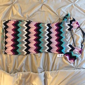 Charlotte Russe short-sleeve chevron dress